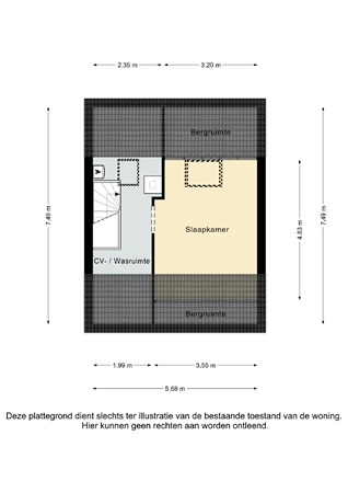 Plattegrond - Sleutelbloem 10, 6467 HR Kerkrade - Sleutelbloem 10 Kerkrade - Zolder 2D.jpg